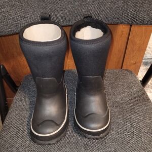 Children's Black Waterproof Rain & Snow Boots with Cozy Lining